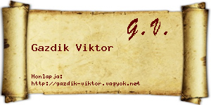 Gazdik Viktor névjegykártya